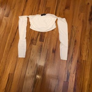 Pretty little thing off the shoulder white top